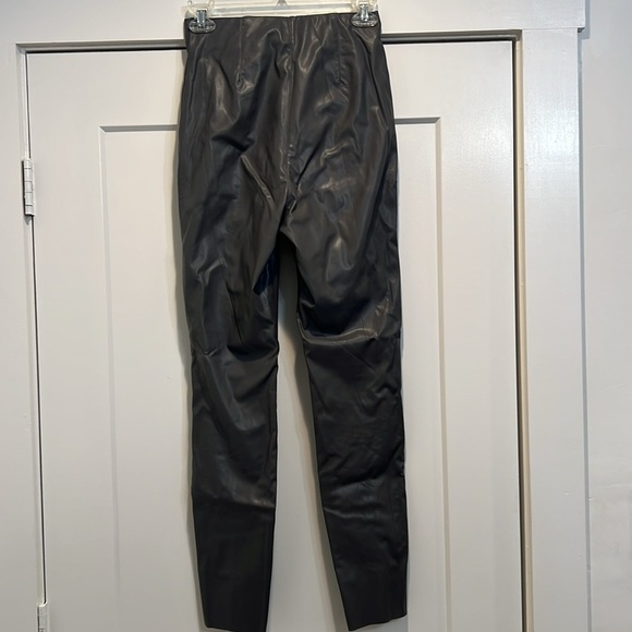H&M grey faux leather skinny leg pants size 4. In great condition! - Picture 4 of 6